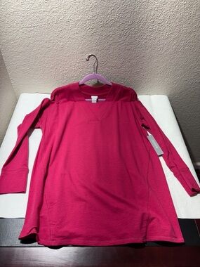 Chico's V-Neck Long Sleeve Tunic in Fuchsia
